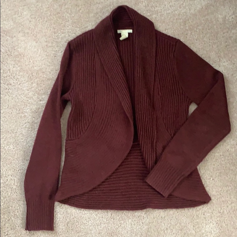 Burgundy cardigan/sweater